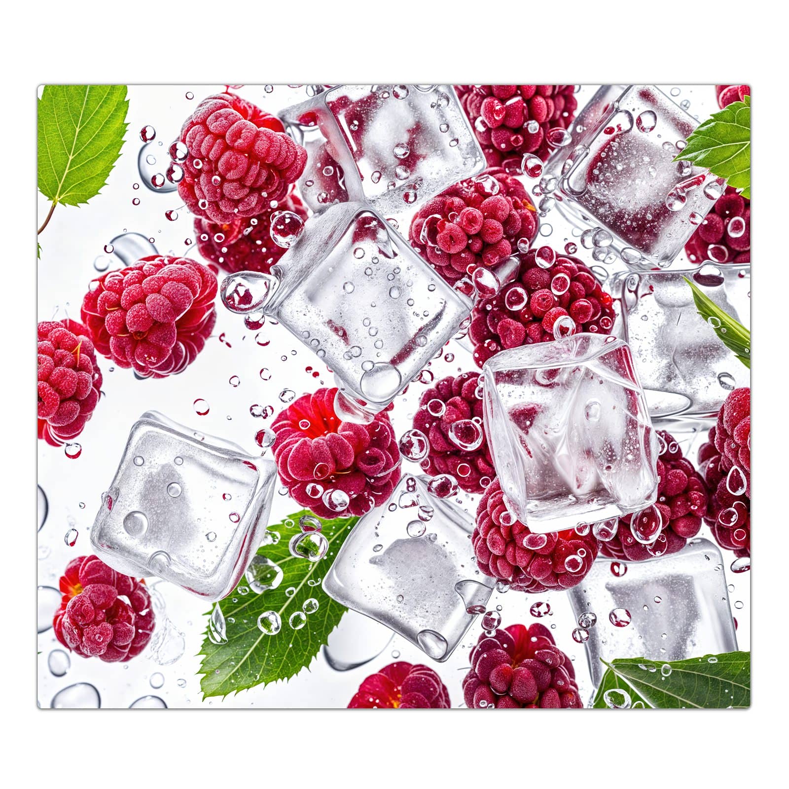 1-teilige Herdabdeckplatten aus Glas mit Himbeereis-Motiv in der Frontansicht #grösse_1-Teilig (60x52cm)