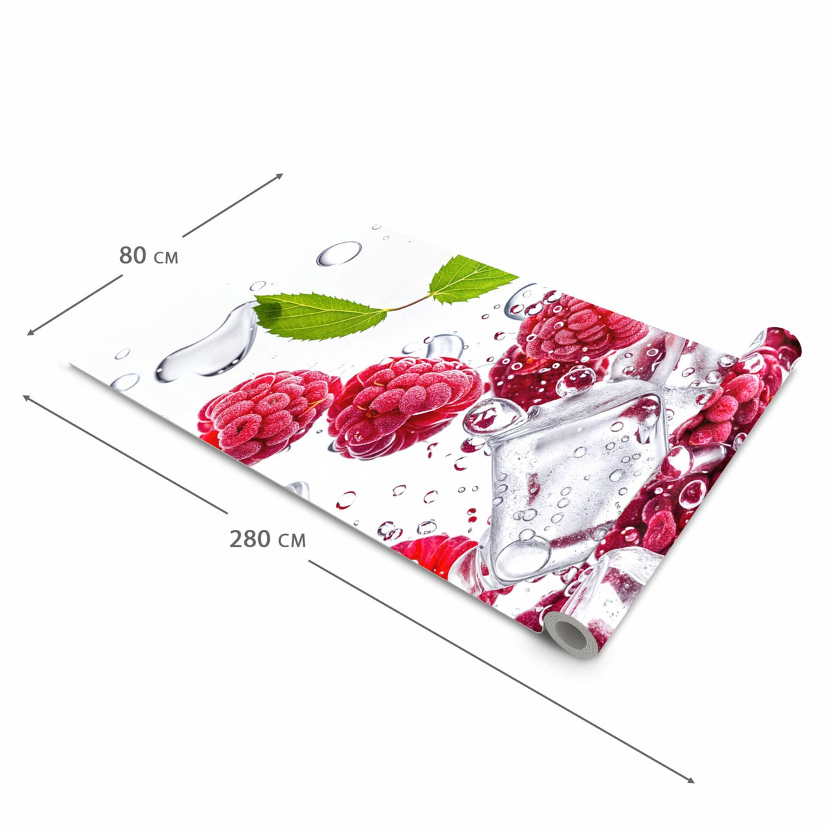 Waschbarer Küchenteppich mit Motiv Himbeereis in der Größe 60x240 cm für Ordnung