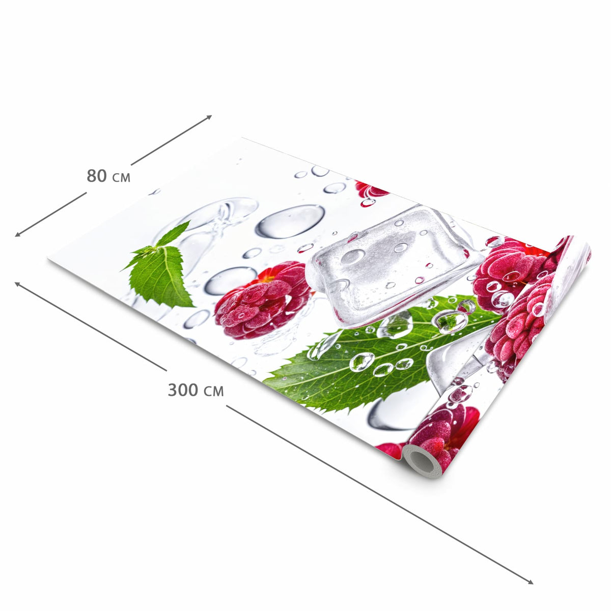 Bodenschonender rutschfester Küchenteppich mit Motiv Himbeereis in der Grösse 60x240 cm