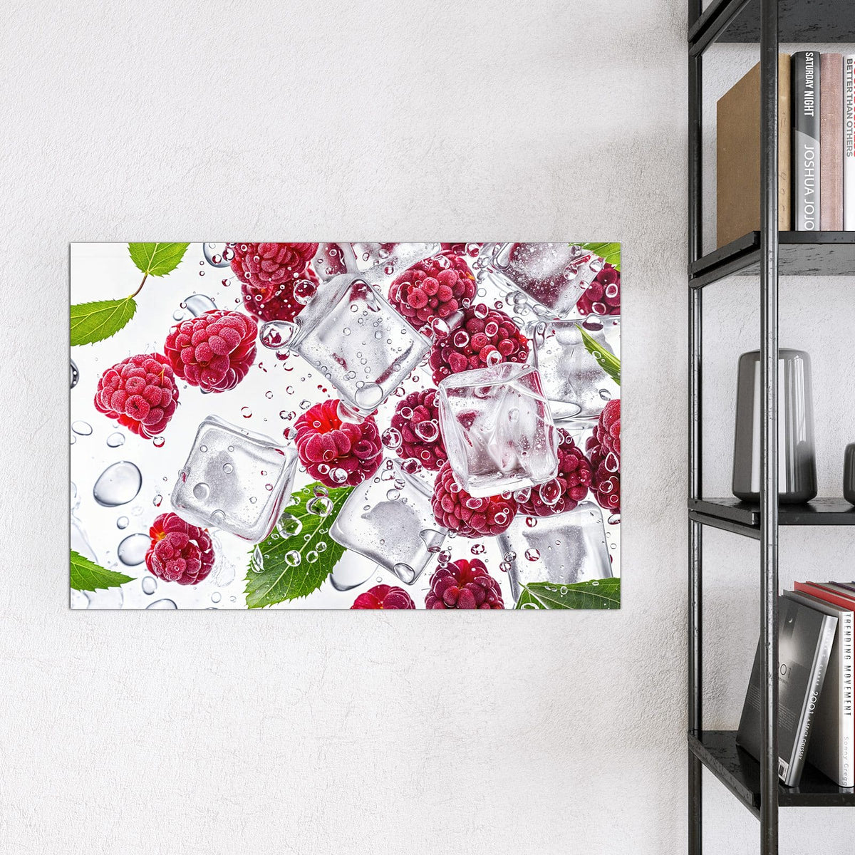 9 Größen – von 30 × 30 bis 120 × 90 cm – Magnettafel - Himbeeren im Eis