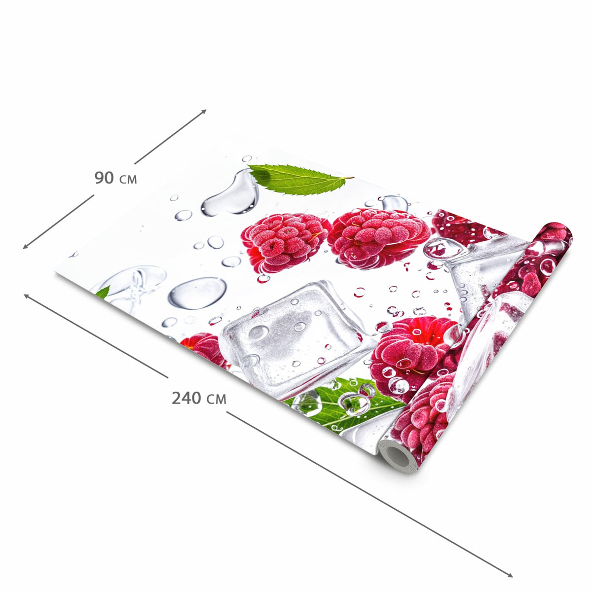 Formstabiler Bodenläufer Teppich mit Motiv Himbeereis in der Grösse 60x240 cm