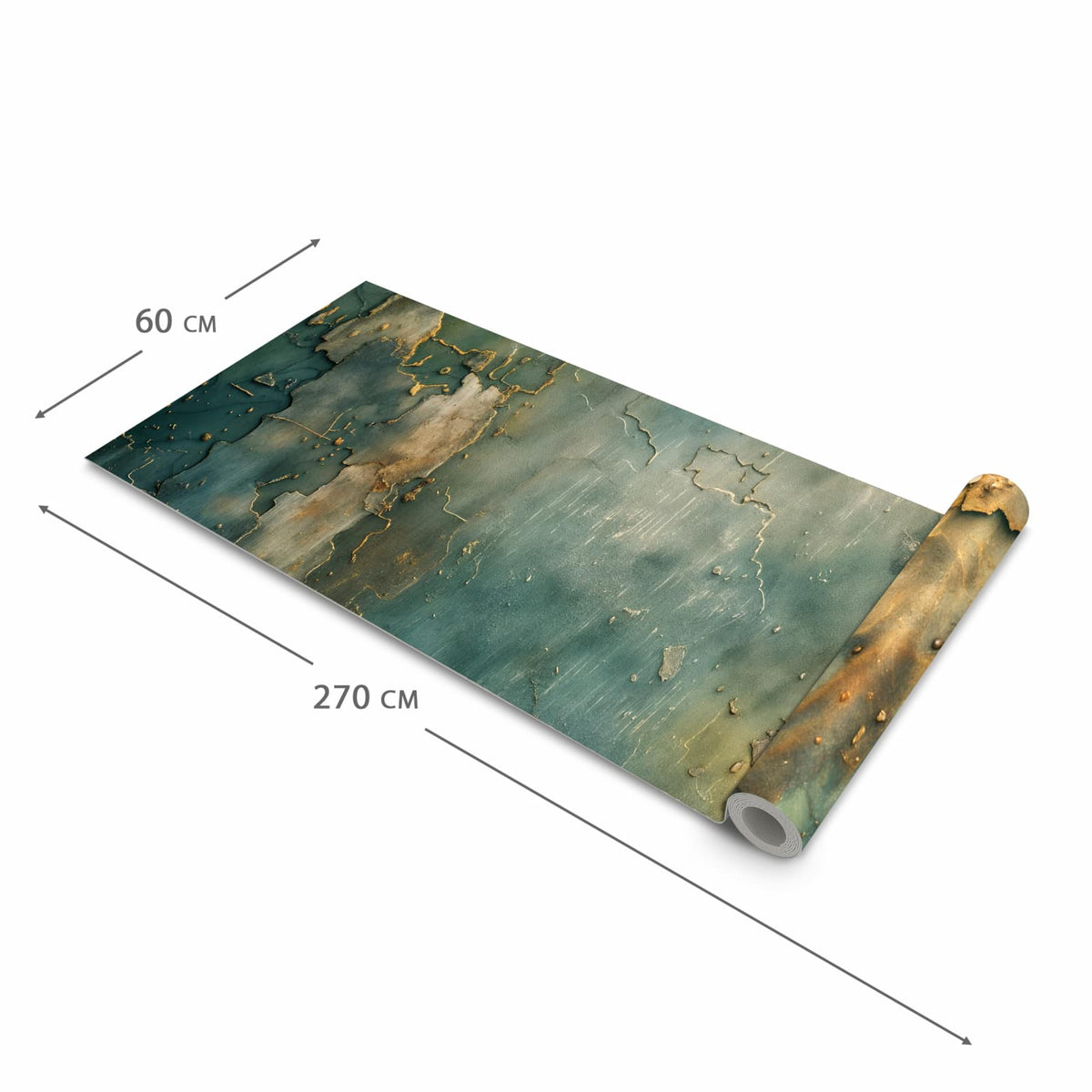 Wasserabweisender Läufer für die Küche mit Motiv Gealterte Wand in der Grösse 60x180 cm