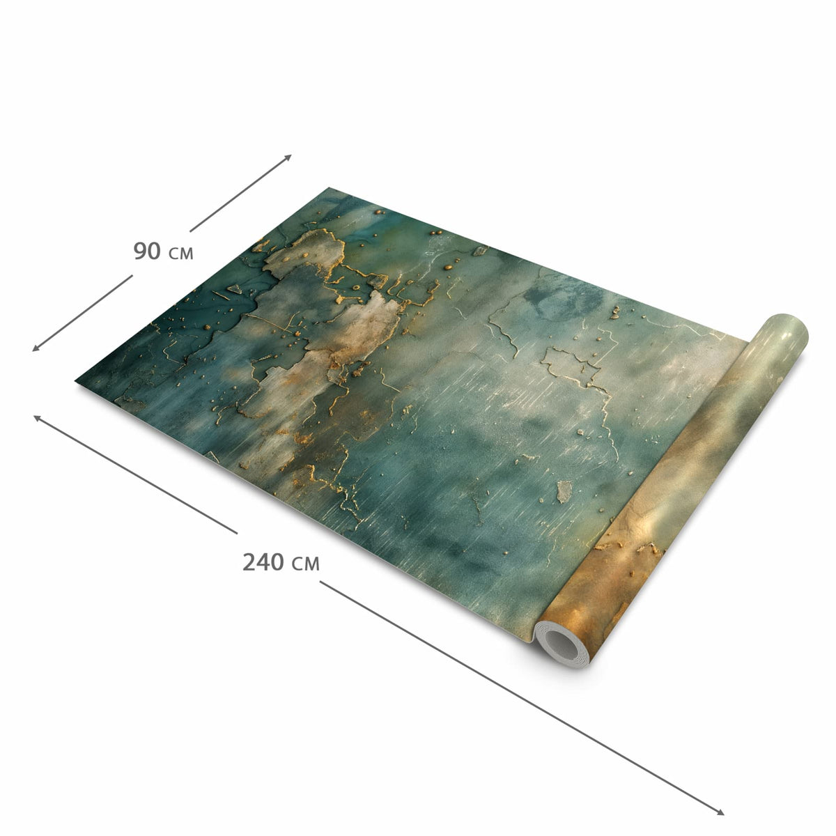 Rutschfester Teppichläufer für die Küche mit Motiv Gealterte Wand in der Grösse 60x240 cm