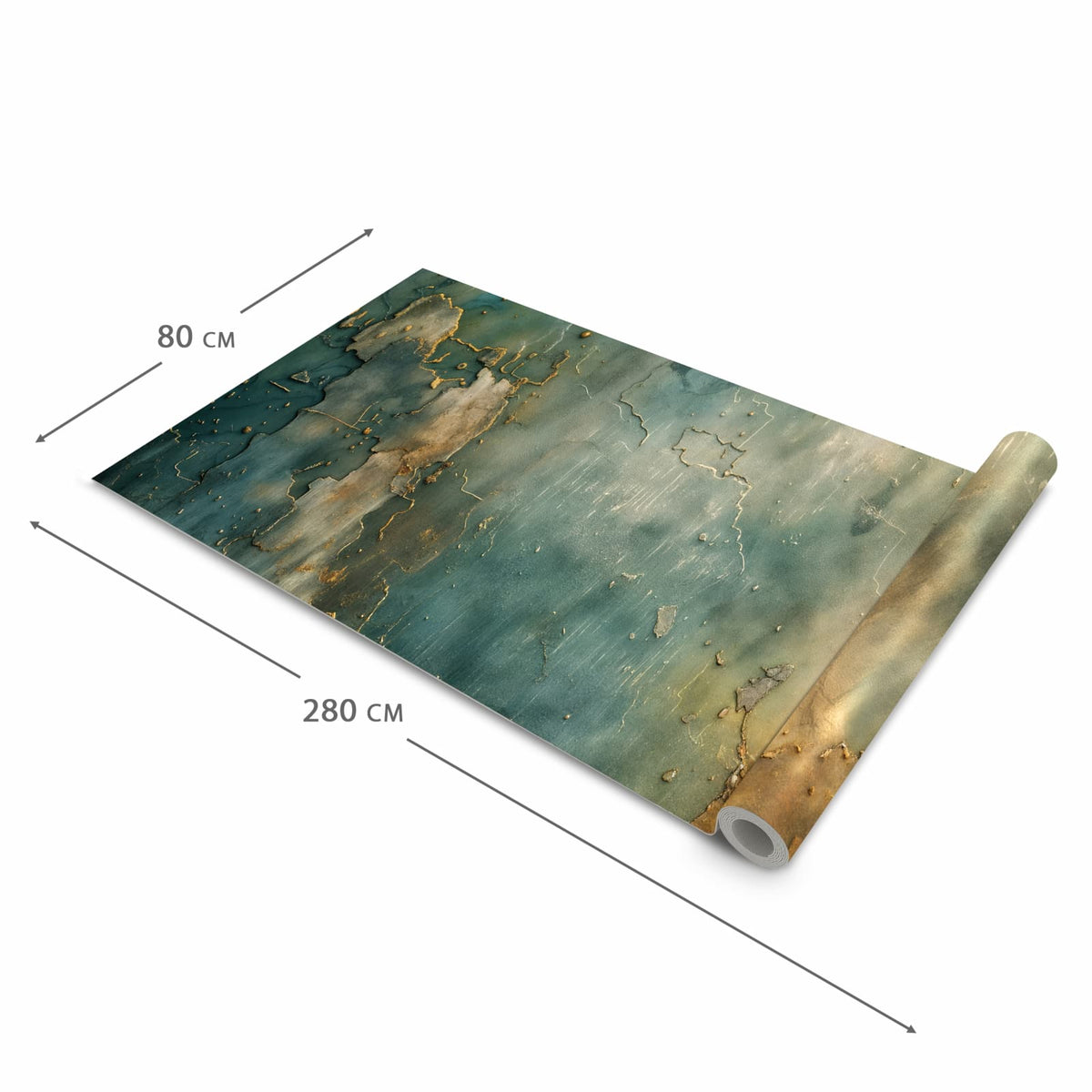 Flacher waschbarer Küchenteppich mit Motiv Gealterte Wand in der Grösse 60x180 cm