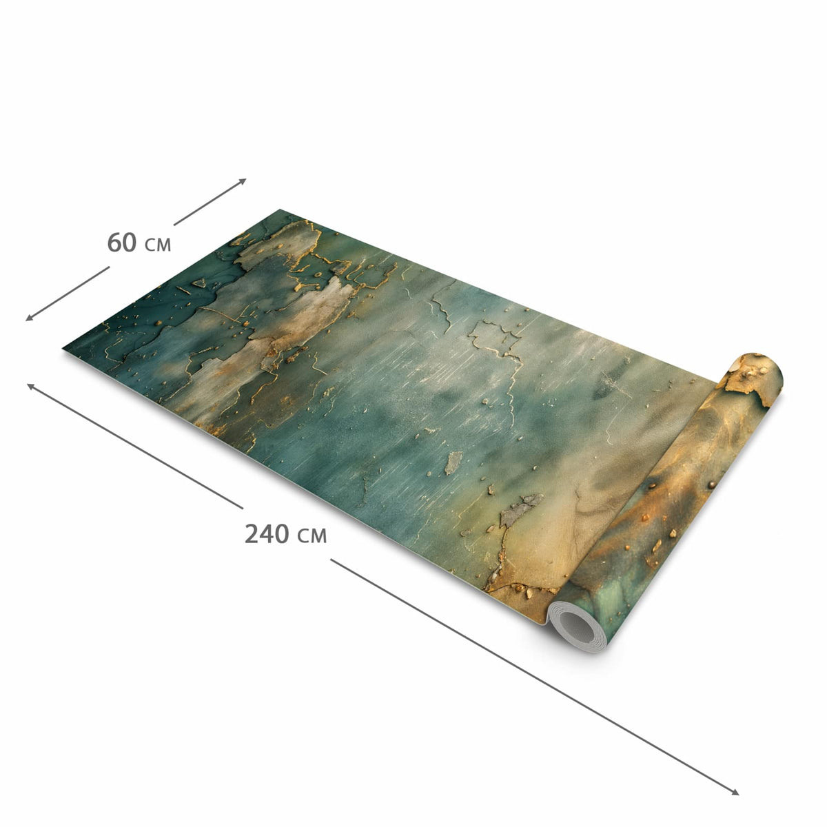 Komfortabler Küchenteppich mit Motiv Gealterte Wand in der Grösse 60x180 cm