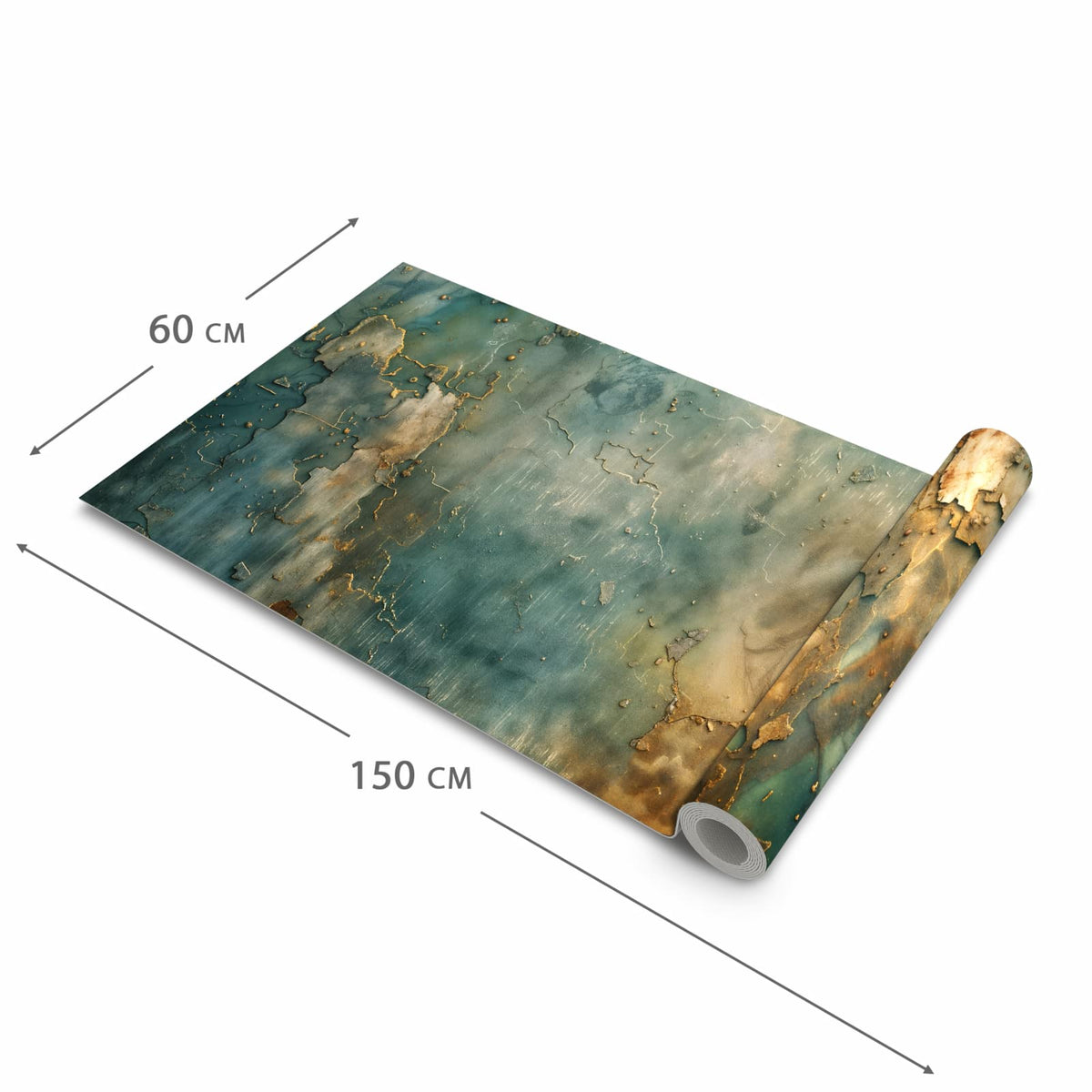 Abriebfester Küchenteppich mit Motiv Gealterte Wand in der Grösse 60x180 cm