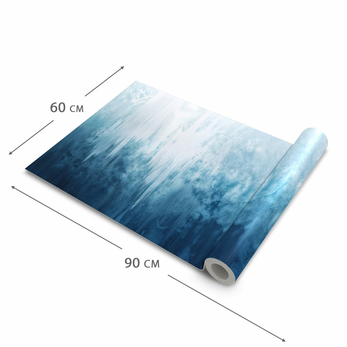 Bodenschonender moderner Küchenläufer mit Motiv Gefrorener Wasserfall in der Grösse 60x180 cm