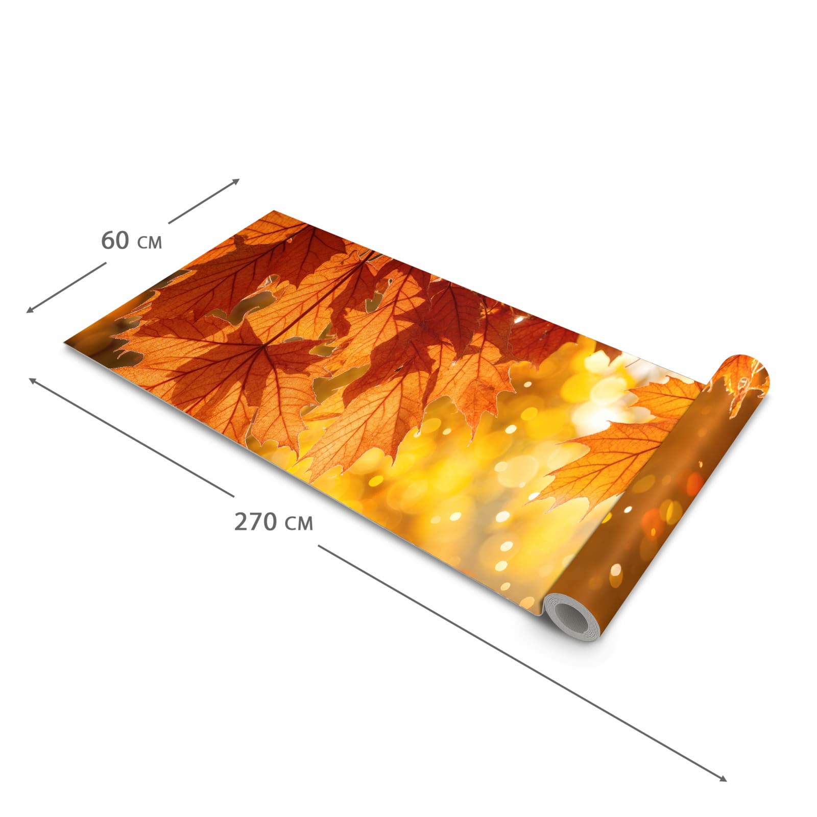 Küchenteppich mit Motiv Sanfte Herbstblätter in der Größe 60x300 cm für sicheres Aufbewahren