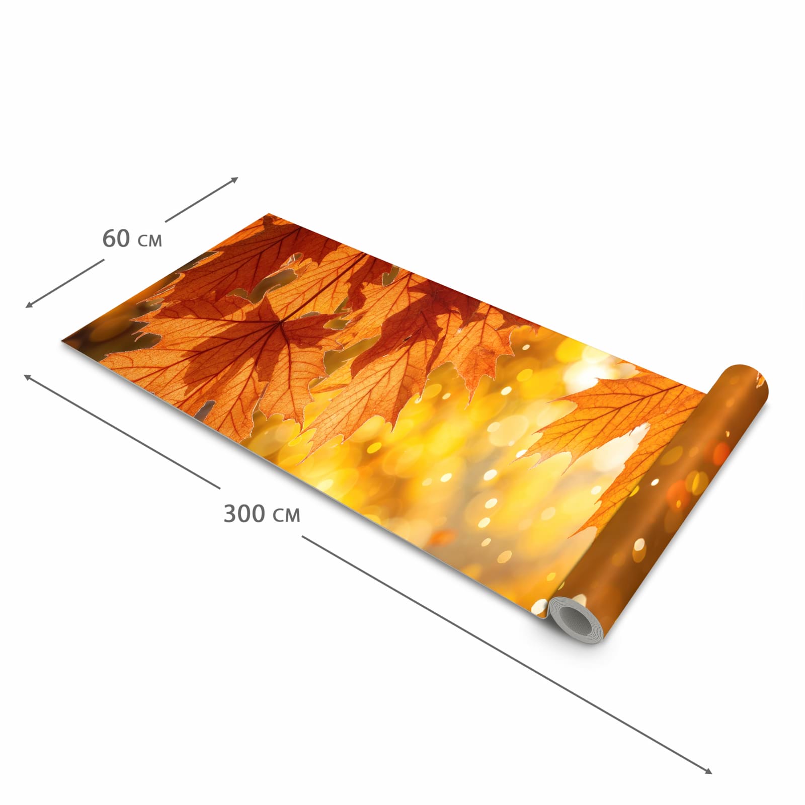 Rutschfester Küchenteppich mit Motiv Sanfte Herbstblätter in der Grösse 60x300 cm spart Zeit