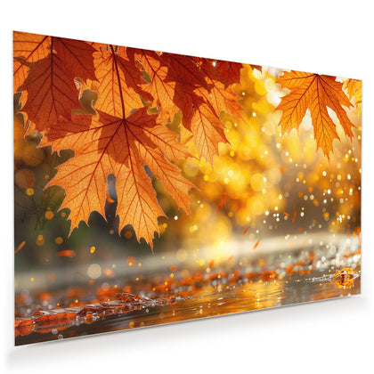 Wandbild mit dem Motiv Orange Ahornblätter