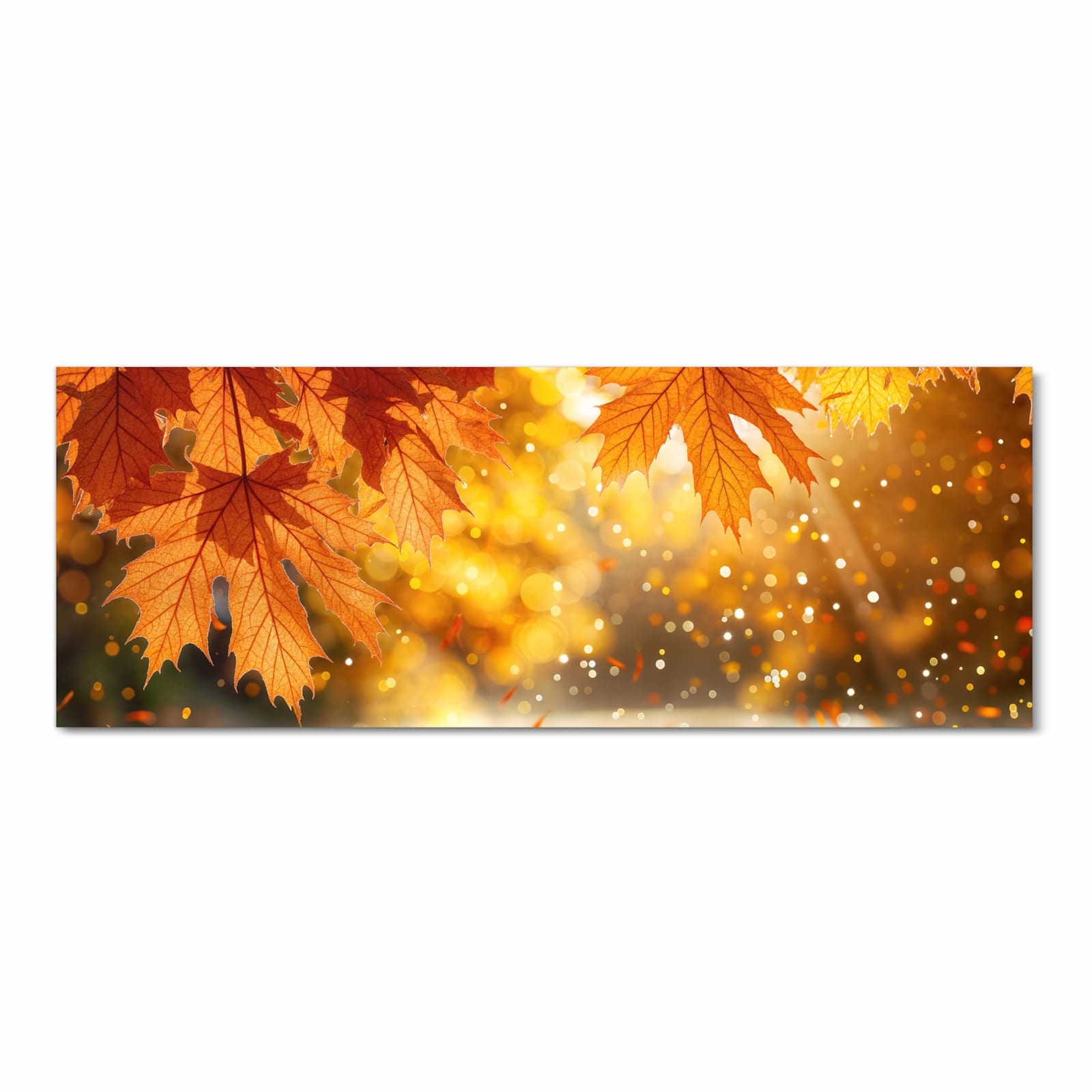 Geräuschdämpfender Küchenteppich mit Motiv Sanfte Herbstblätter in Frontansicht