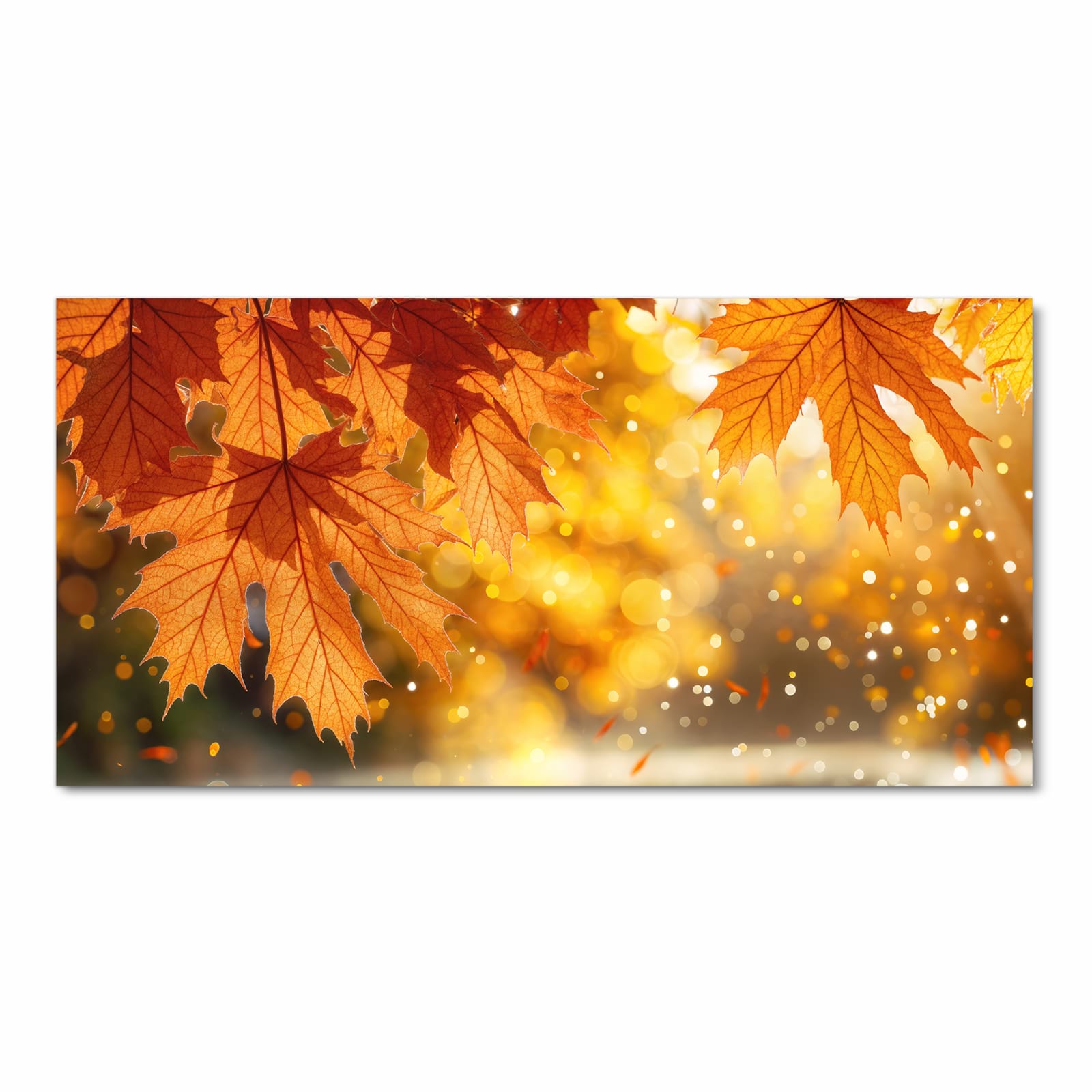 Langlebiger waschbarer Küchenläufer mit Motiv Sanfte Herbstblätter in Frontansicht