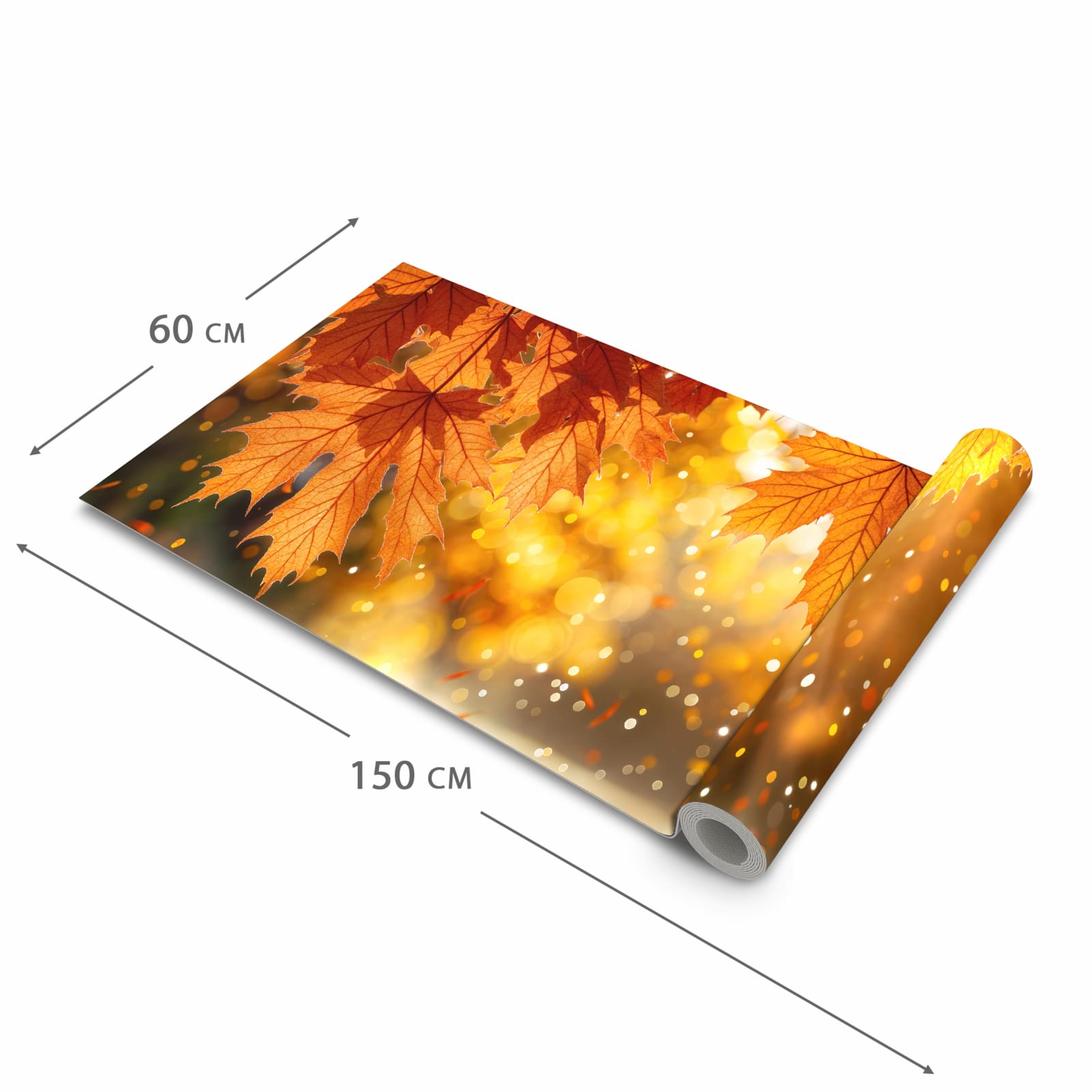 Bodenschonender Bodenläufer Teppich mit Motiv Sanfte Herbstblätter in der Grösse 60x300 cm