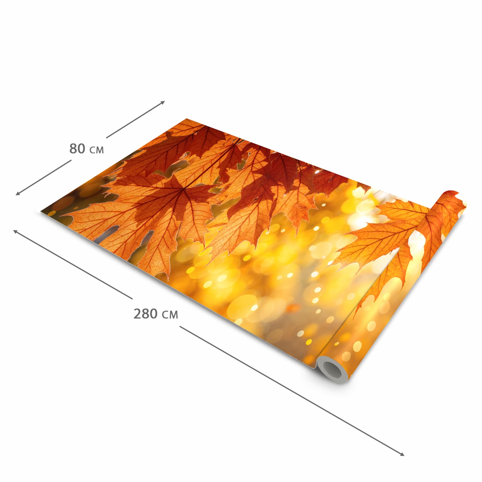 Großer Küchenteppich mit Motiv Sanfte Herbstblätter in der Grösse 60x300 cm für Trittkomfort