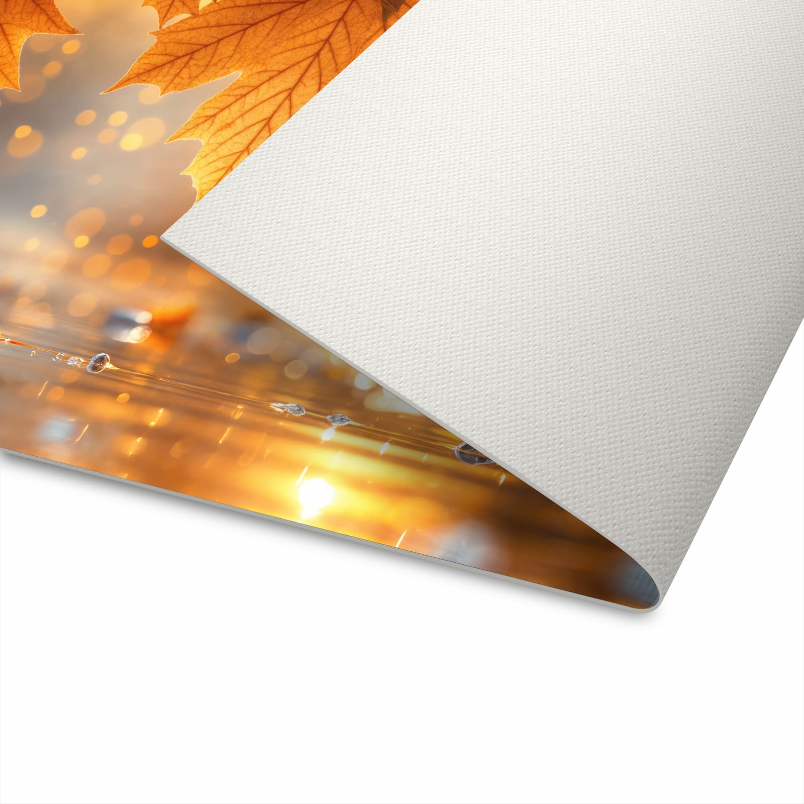 UV-beständiger Teppich für Esstisch mit Motiv Blätter von Herbstliche in Unterseite, waschbar