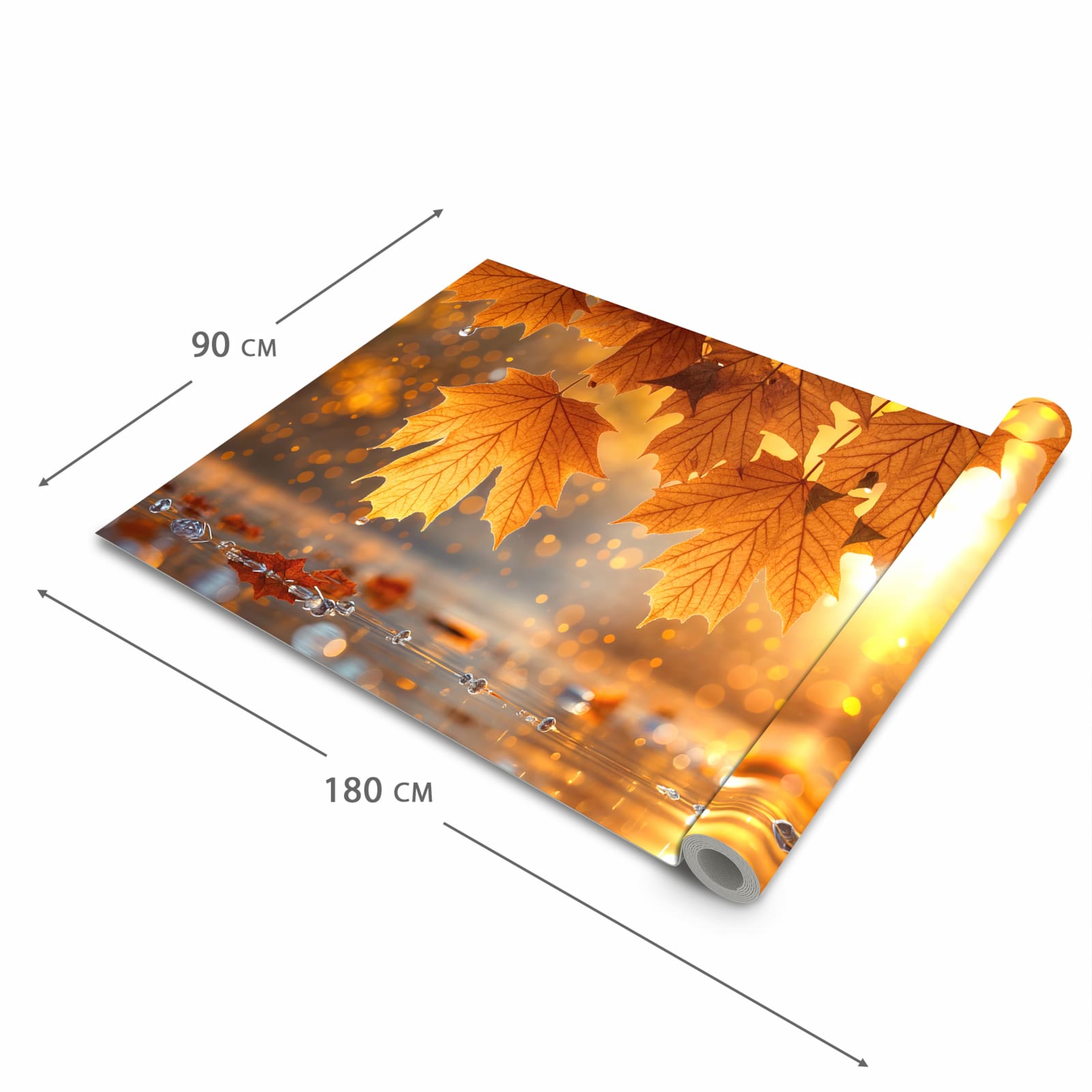 Rutschfester Küchenläufer mit Motiv Blätter von Herbstliche in der Grösse 60x180 cm