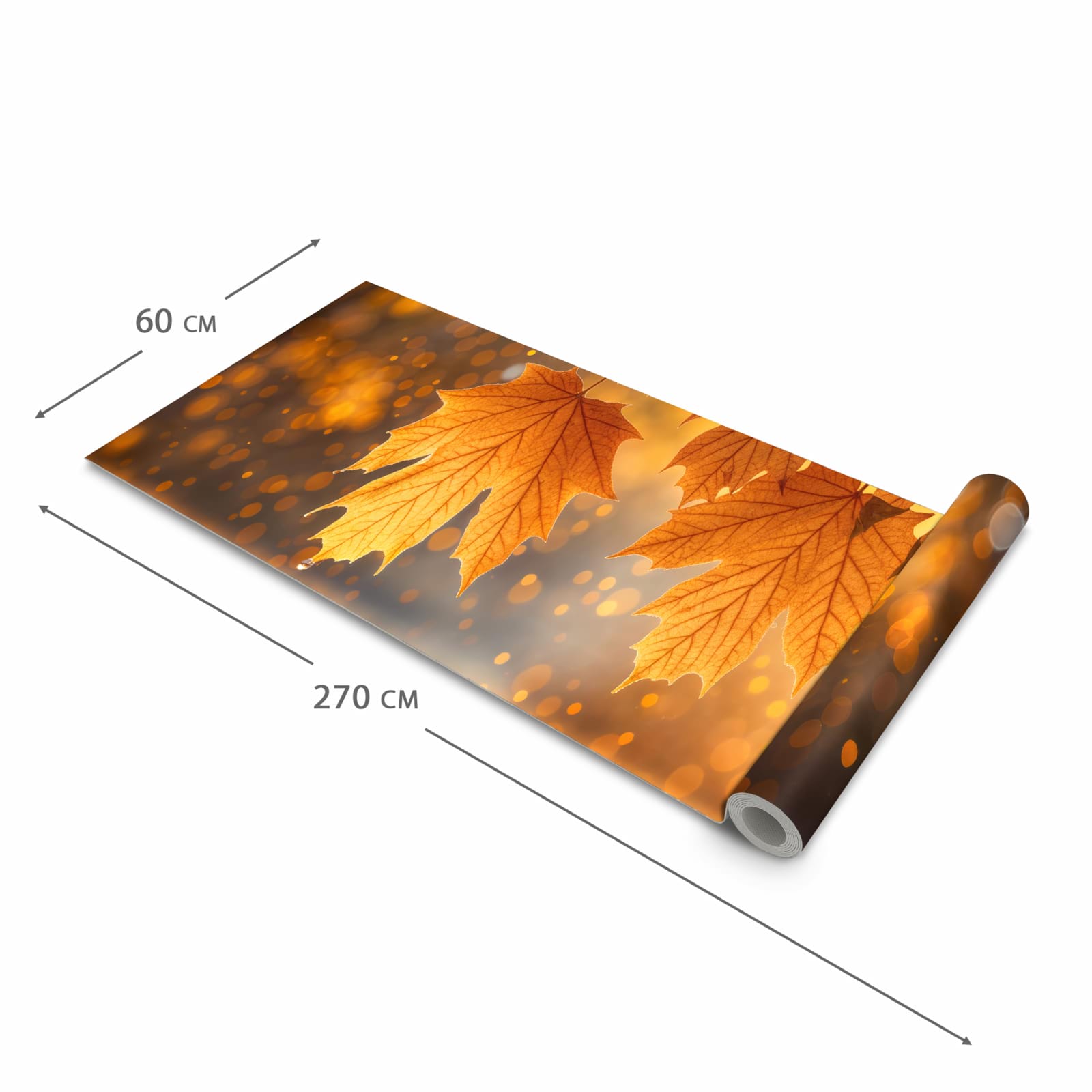 Schmutzabweisender waschbarer Küchenteppich mit Motiv Blätter von Herbstliche in der Grösse 60x150 cm