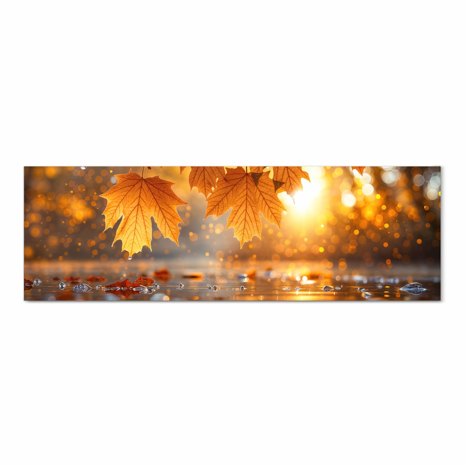 UV-beständiger Küchenteppich mit Motiv Blätter von Herbstliche in Frontansicht