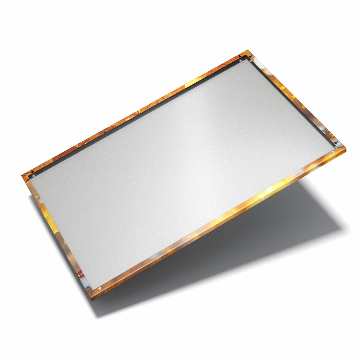 Nur 7 mm – liegt eng an der Wand – Metall Magnettafel - Ahornlaub über Wasser