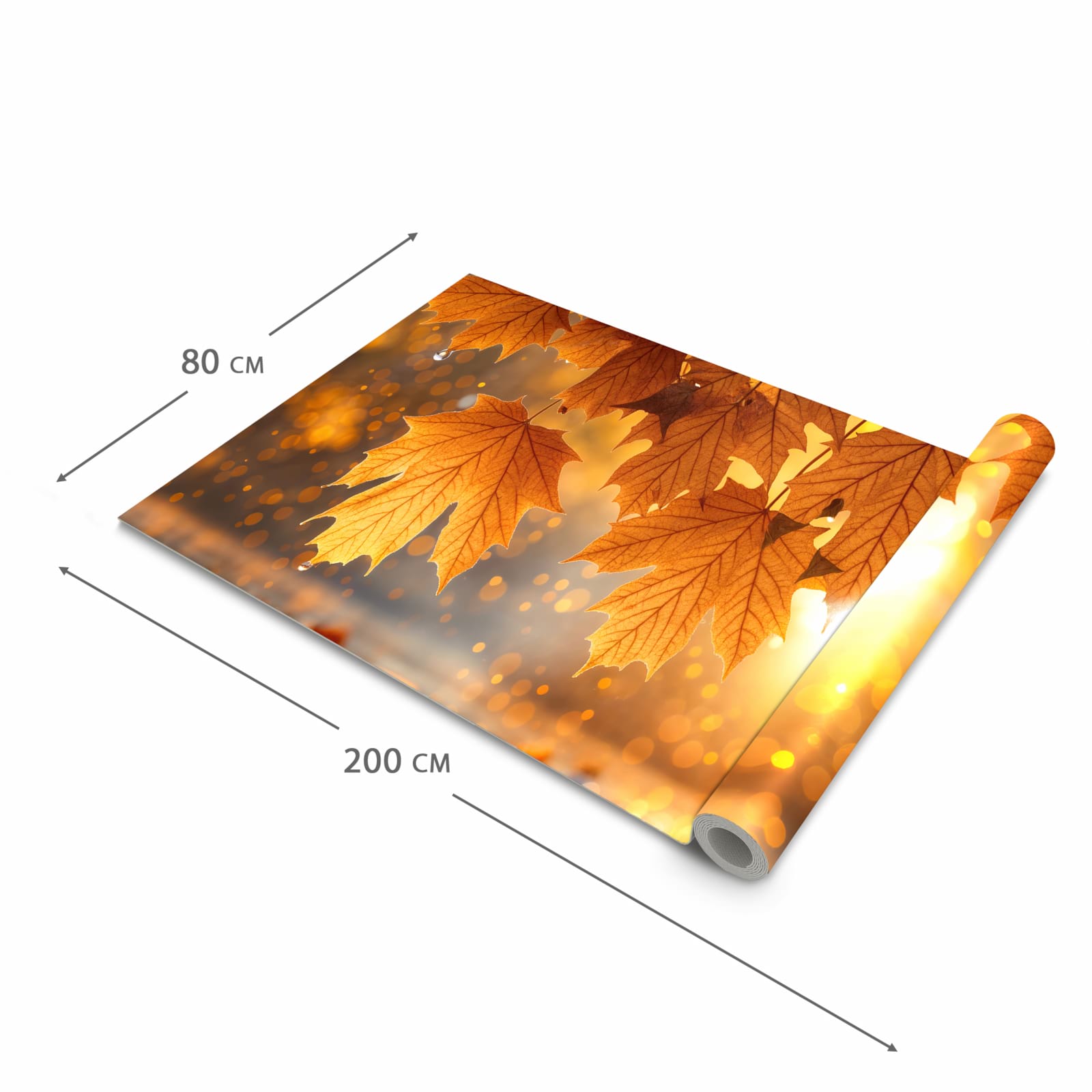Flacher Küchenteppich mit Motiv Blätter von Herbstliche in der Grösse 60x150 cm, waschbar