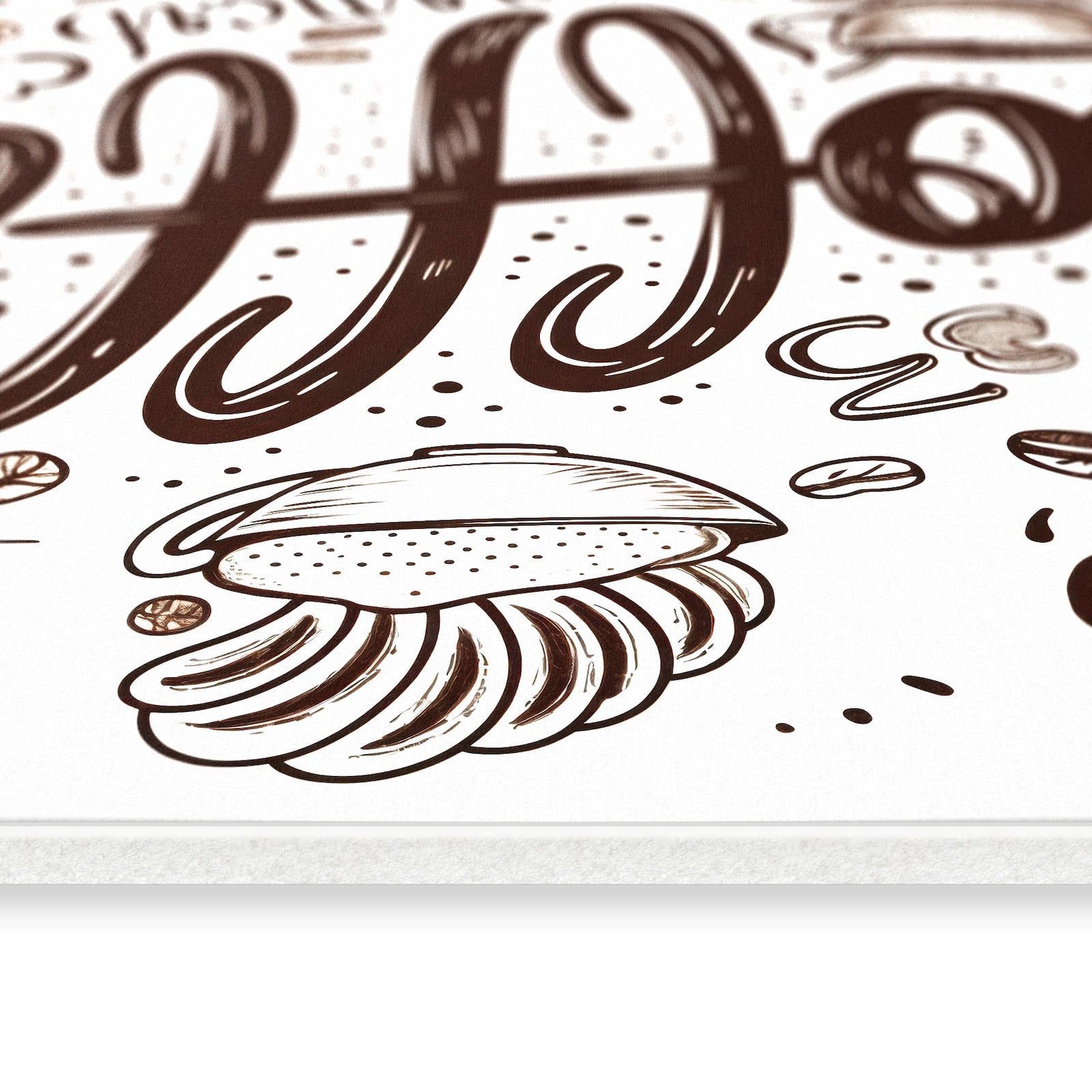 Formstabiler Küchenläufer mit Motiv Kaffee Illustration in seitlicher Ansicht