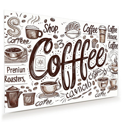 Wandbild mit dem Motiv Handgezeichneter Kaffee