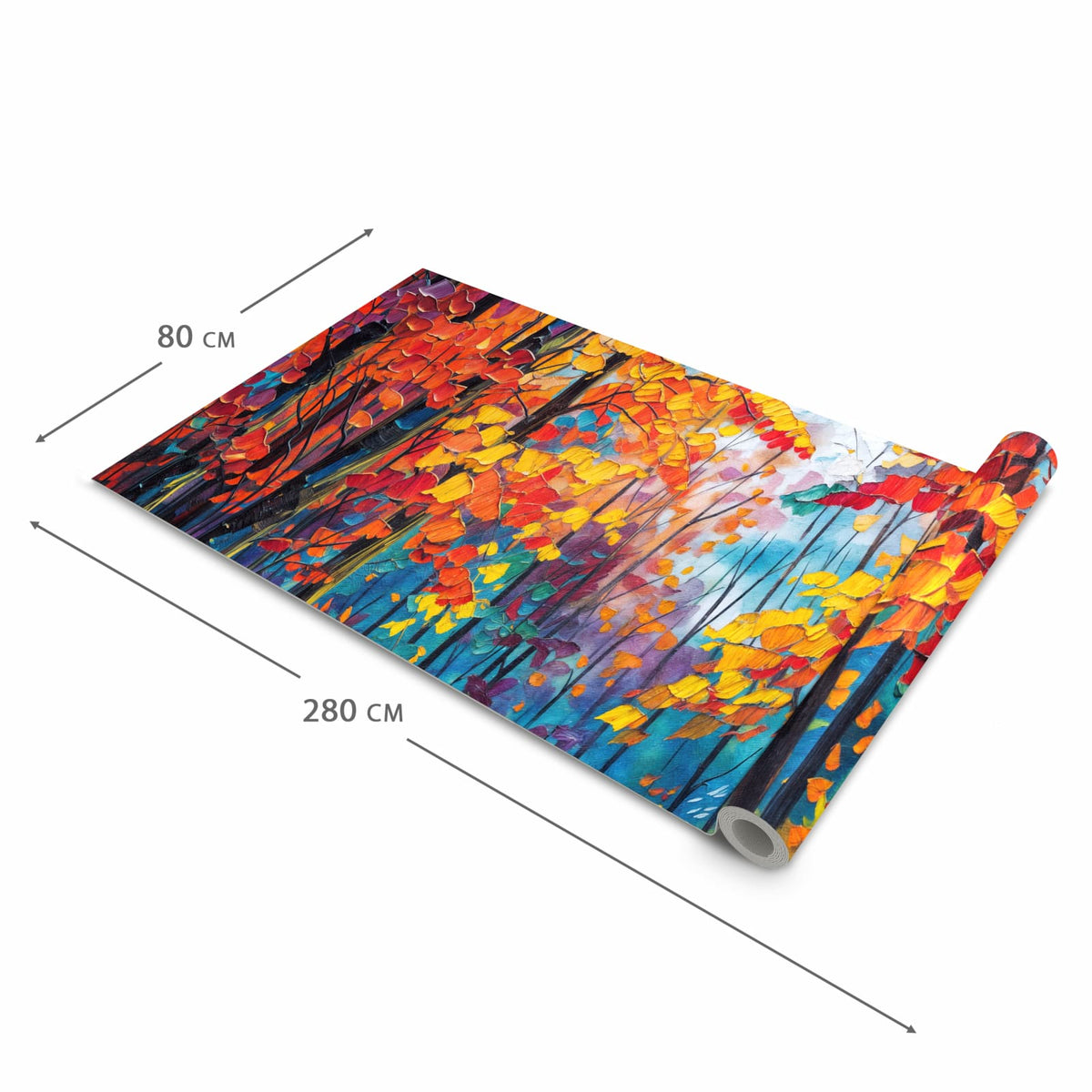 Pflegeleichter Küchenläufer mit Motiv Herbstwald Pfad in der Grösse 60x150 cm