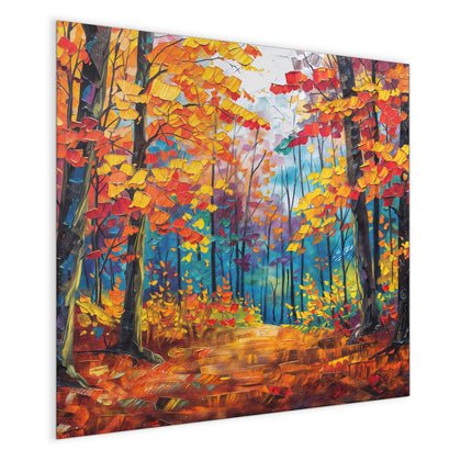Magnettafel mit dem Motiv Gemalter Herbstwald