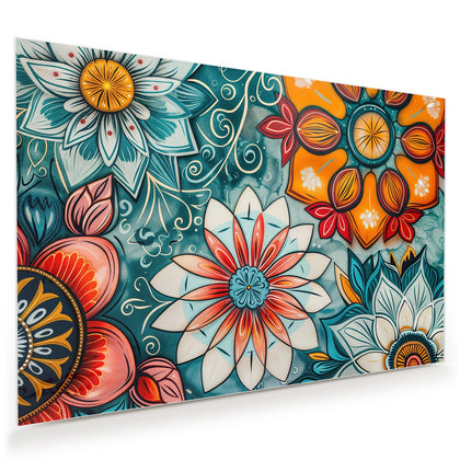Wandbild mit dem Motiv Ornamente und Blüten