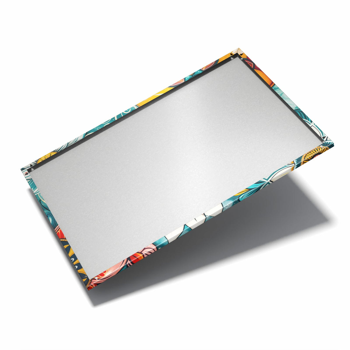 Nur 7 mm – liegt eng an der Wand – Metall Magnettafel - Ornamente und Blüten