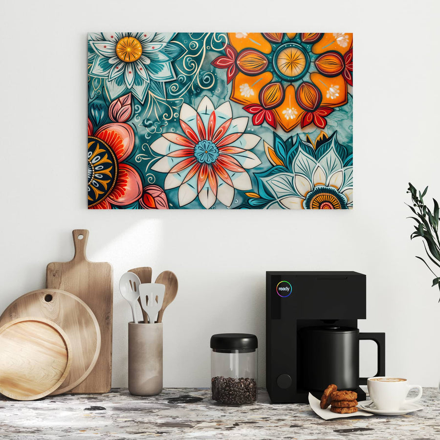 Maße Metall Magnettafel - Ornamente und Blüten