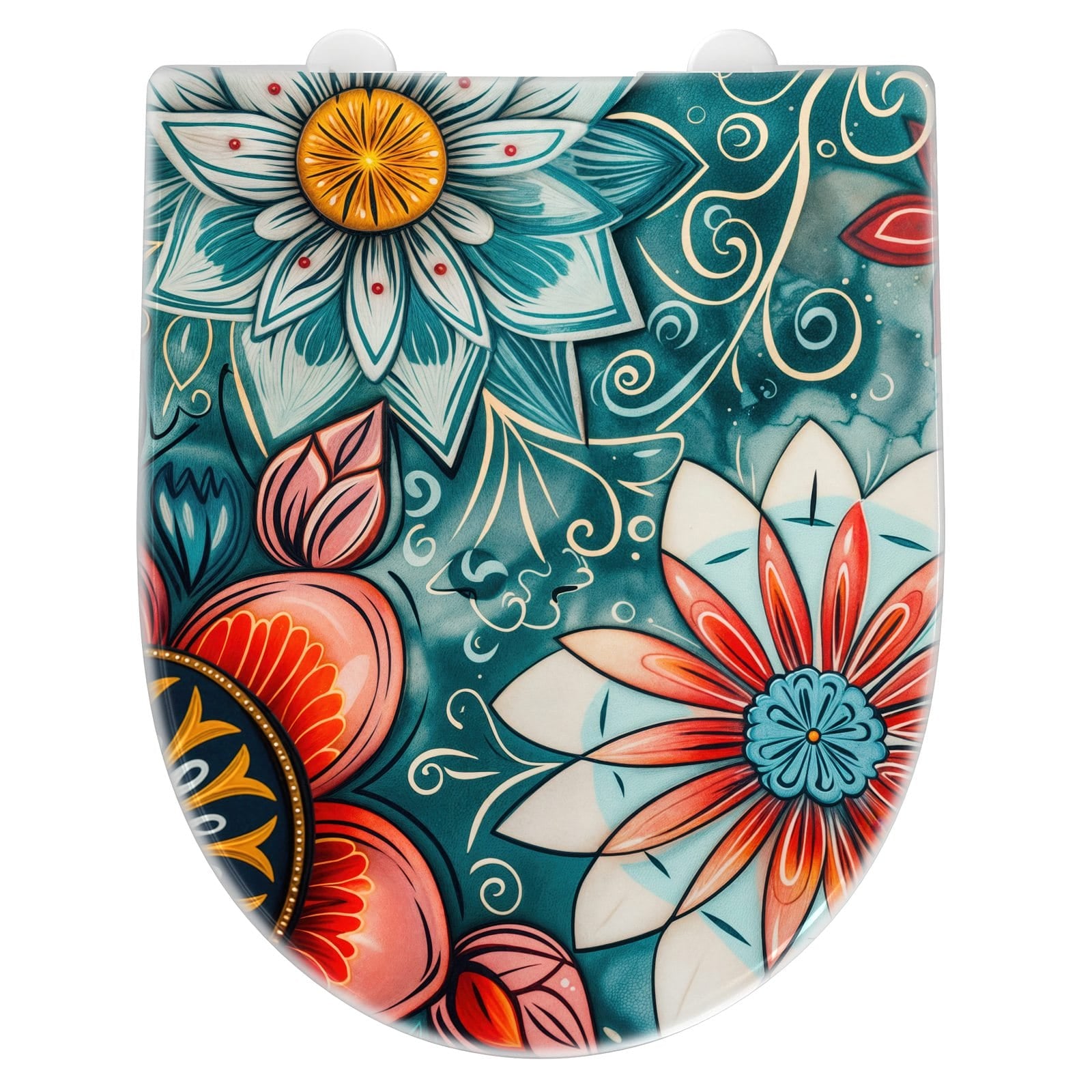 WC-Sitz mit Absenkautomatik Blumenmuster Mandala