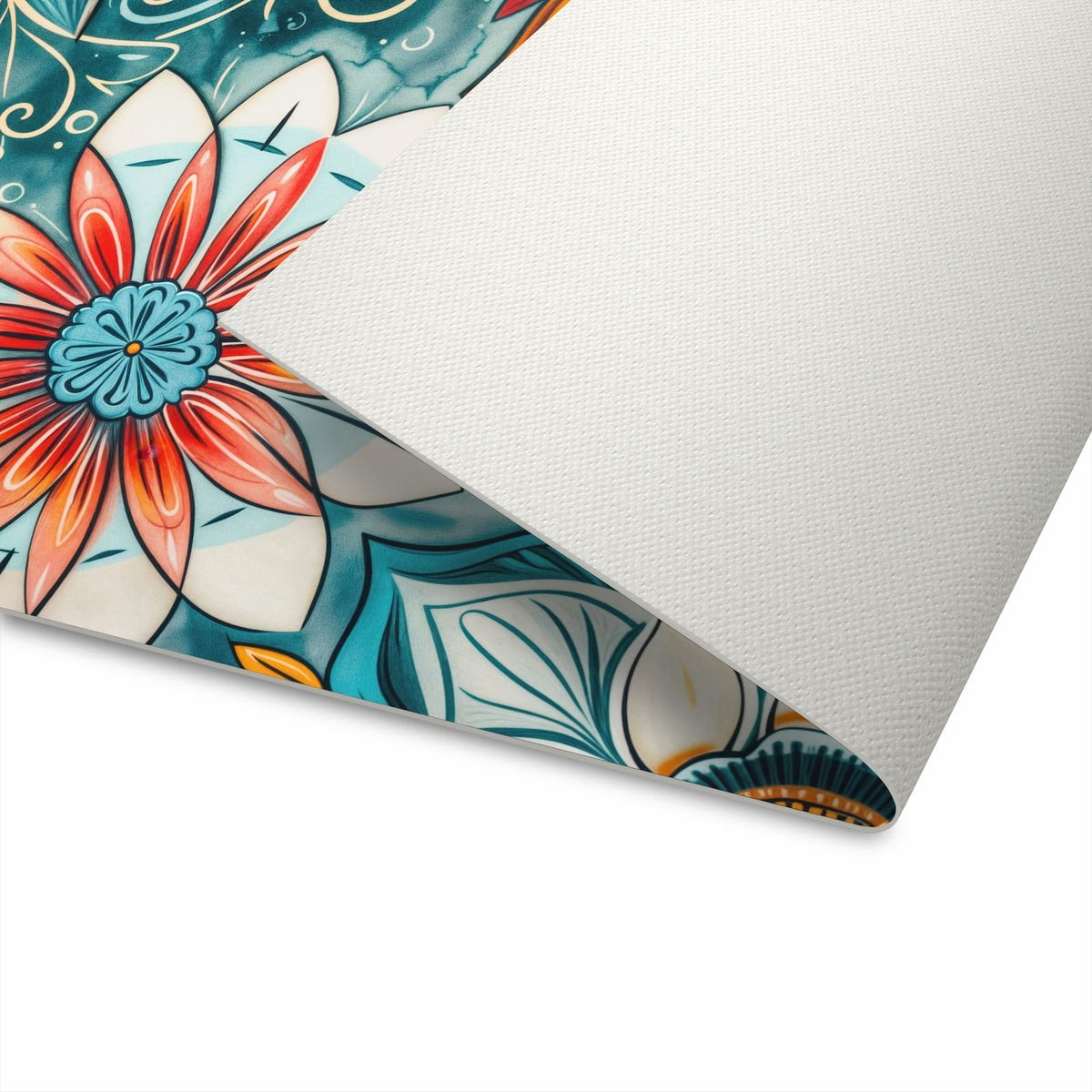 Rutschfester dünner Teppich mit Motiv Blumenmuster Mandala spart Zeit bei der Küchenreinigung