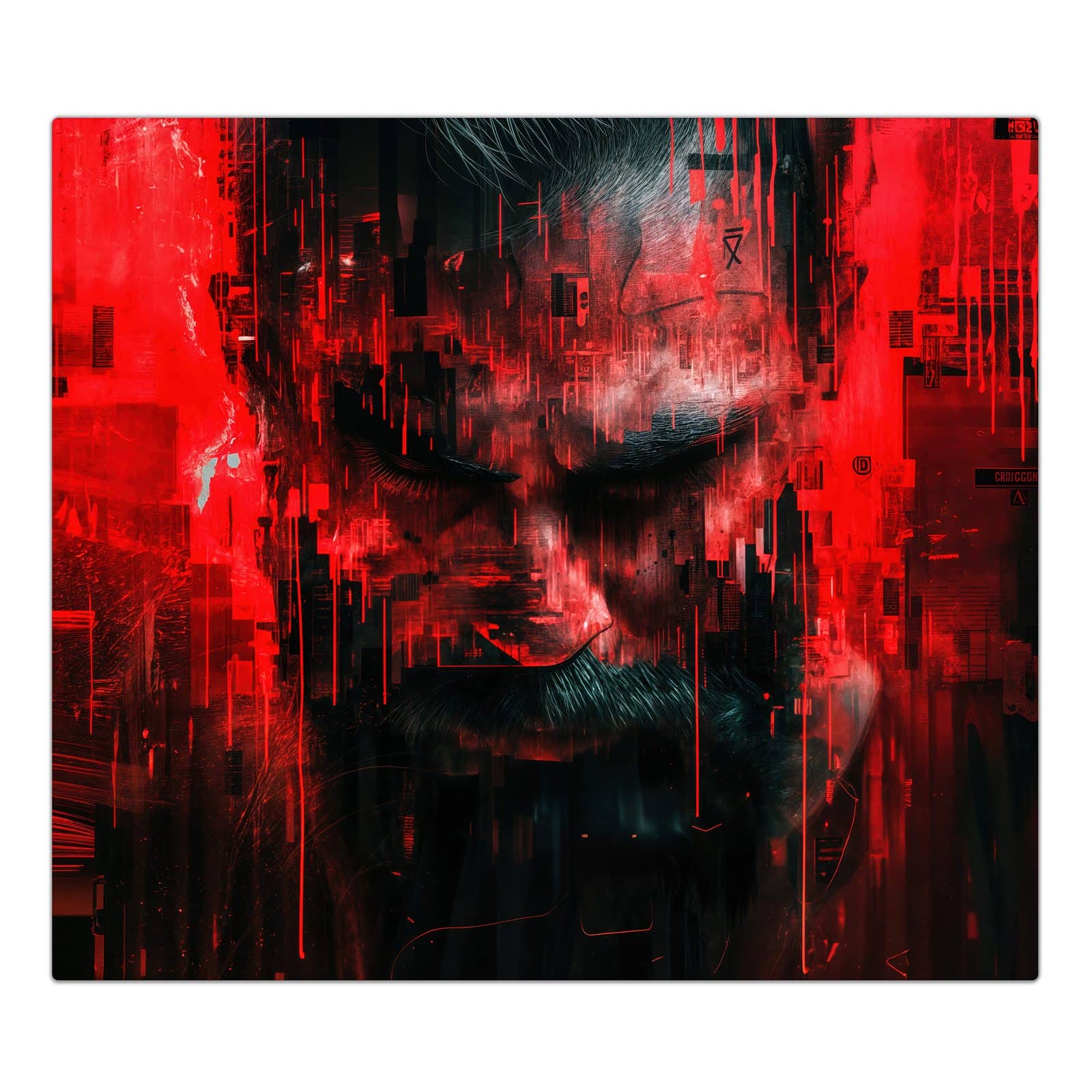 1-teilige Abdeckplatten für Ceranfeld mit Abstrakte Digital Kunst-Motiv in der Frontansicht #grösse_1-Teilig (60x52cm)