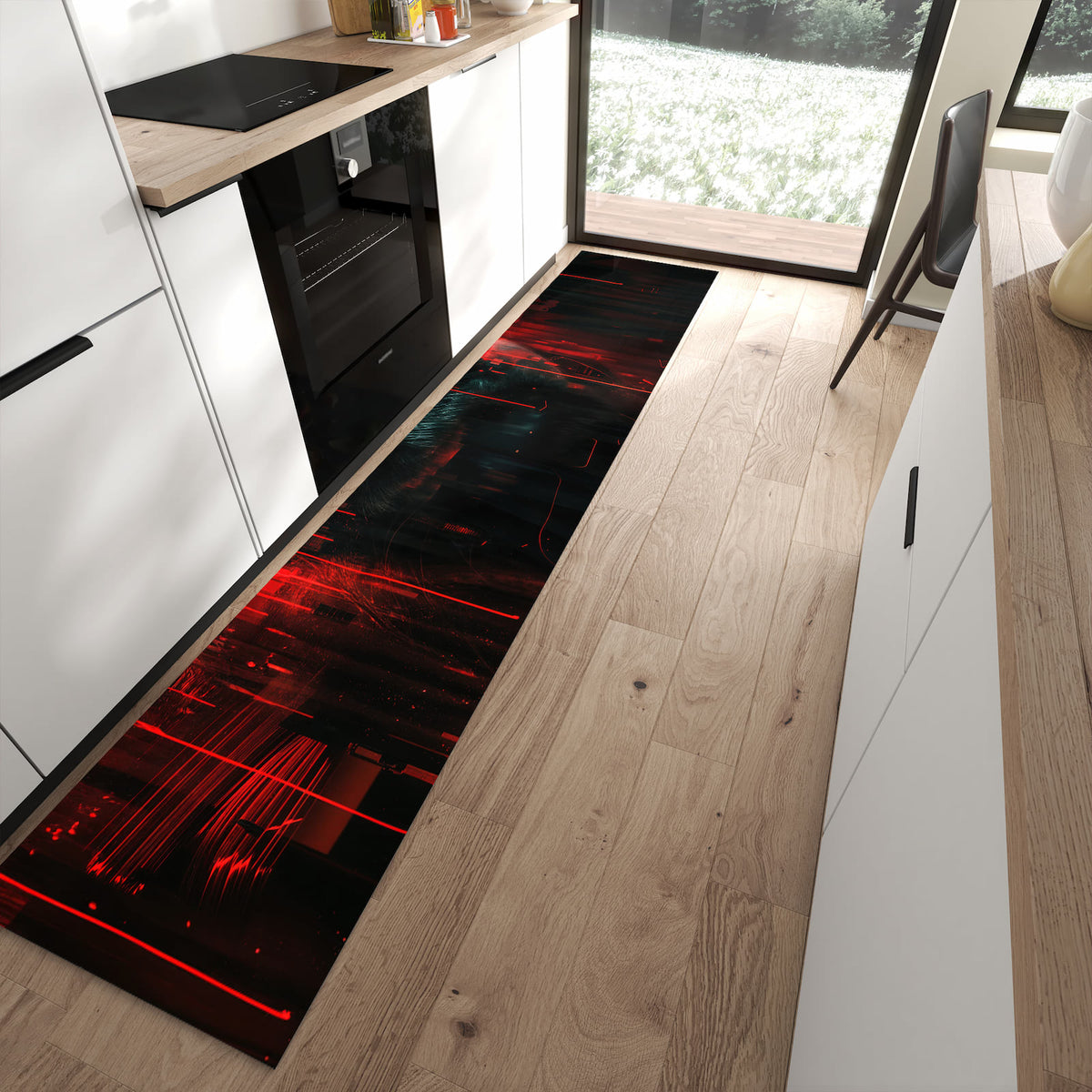 13 Größen – von 60 × 90 bis 80 × 300 cm – Küchenläufer - Porträt in Rot