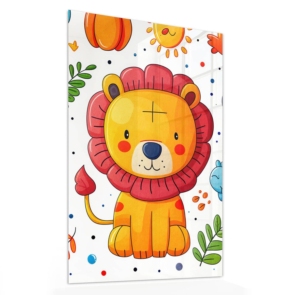 11 Größen – von 30 × 60 bis 60 × 150 cm – Wandbild - Löwe und Leopard - Hochformat
