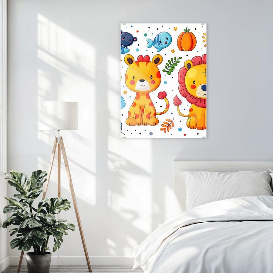 Maße Wandbild - Löwe und Leopard - Hochformat