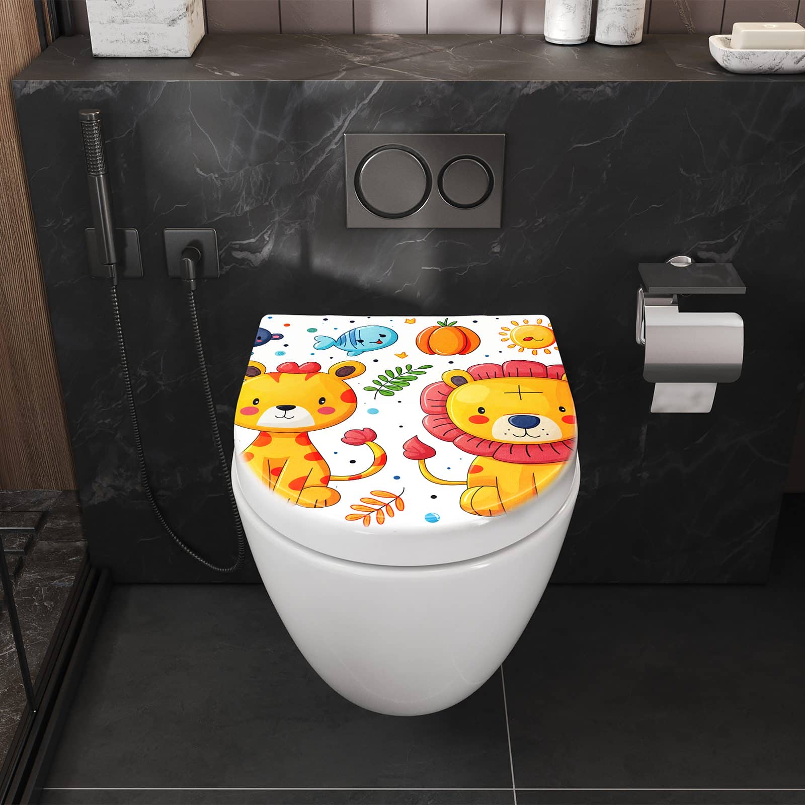 WC-Sitz mit Absenkautomatik Tierisches Design