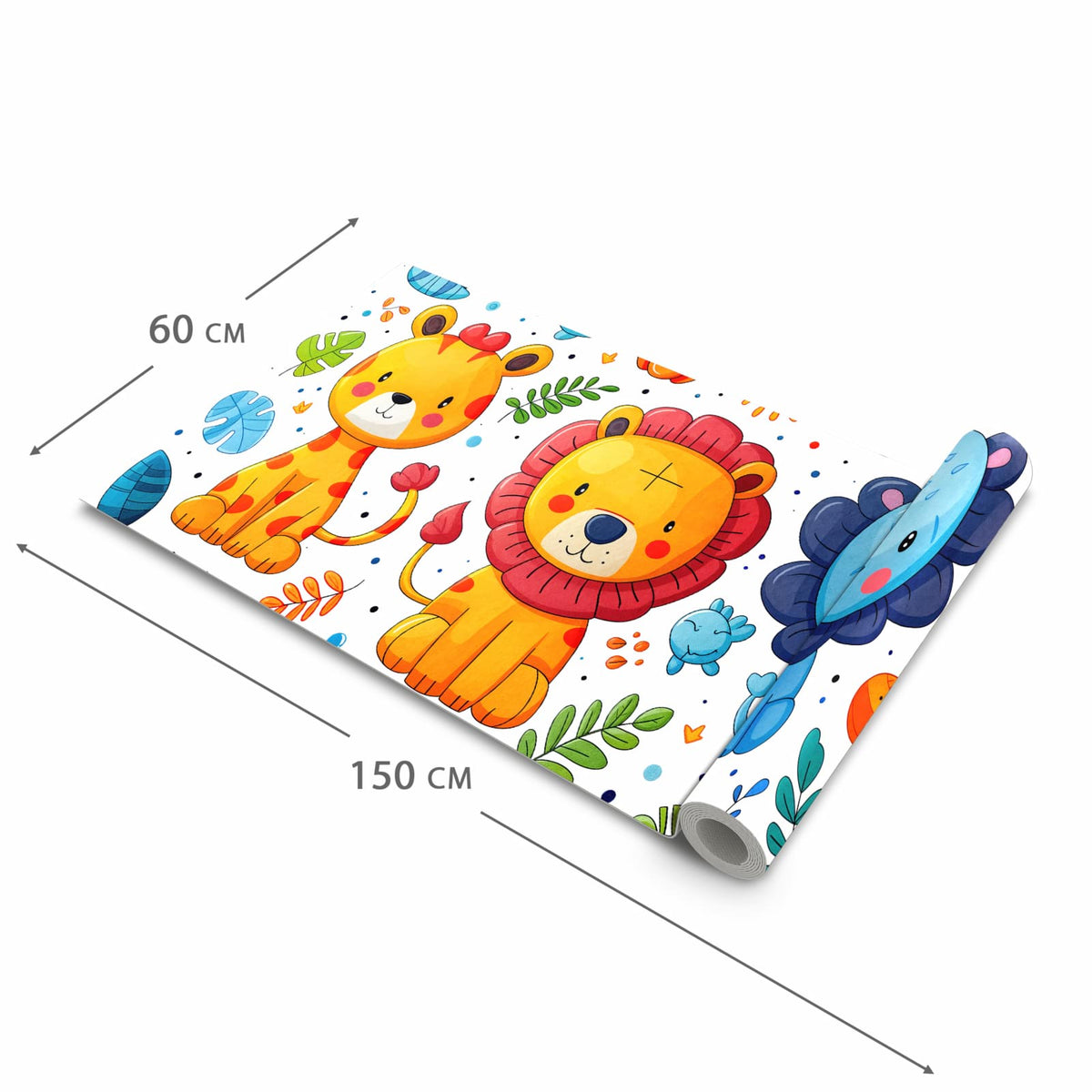 Geruchsneutraler rutschfester Läufer mit Motiv Tierisches Design in der Grösse 90x240 cm