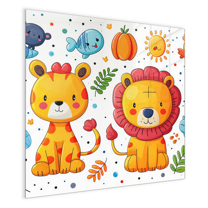 Magnettafel mit dem Motiv Löwe und Leopard