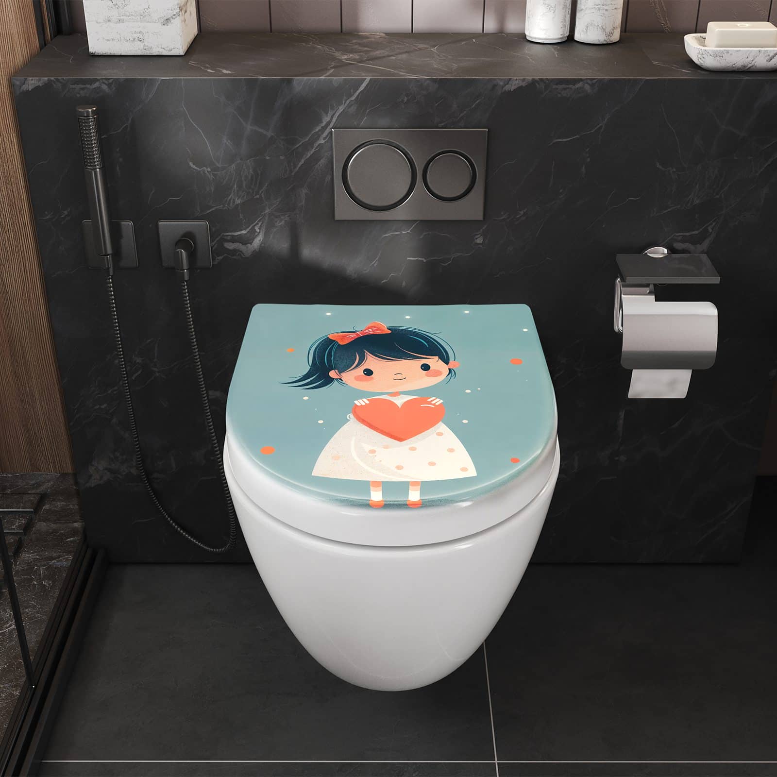 WC-Sitz mit Absenkautomatik Herzliches Mädchen