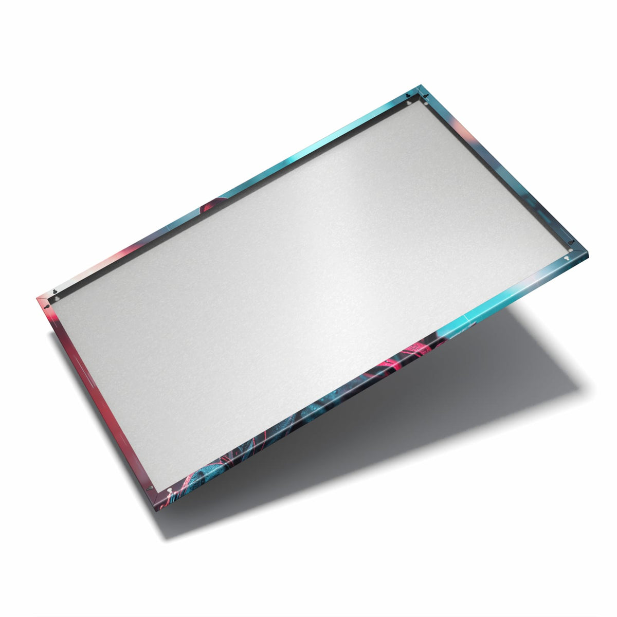 Nur 7 mm – liegt eng an der Wand – Metall Magnettafel - Katze im Neonregen