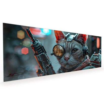 Küchenrückwand mit dem Motiv Katze mit Fliegerbrille