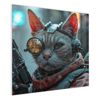 Magnettafel mit dem Motiv Katze mit Fliegerbrille
