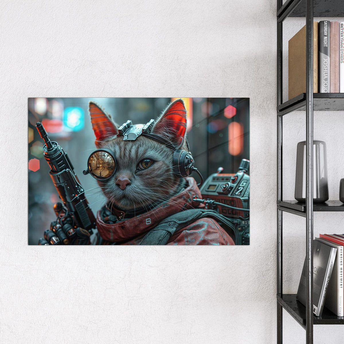 9 Größen – von 30 × 30 bis 120 × 90 cm – Magnettafel - Katze mit Fliegerbrille
