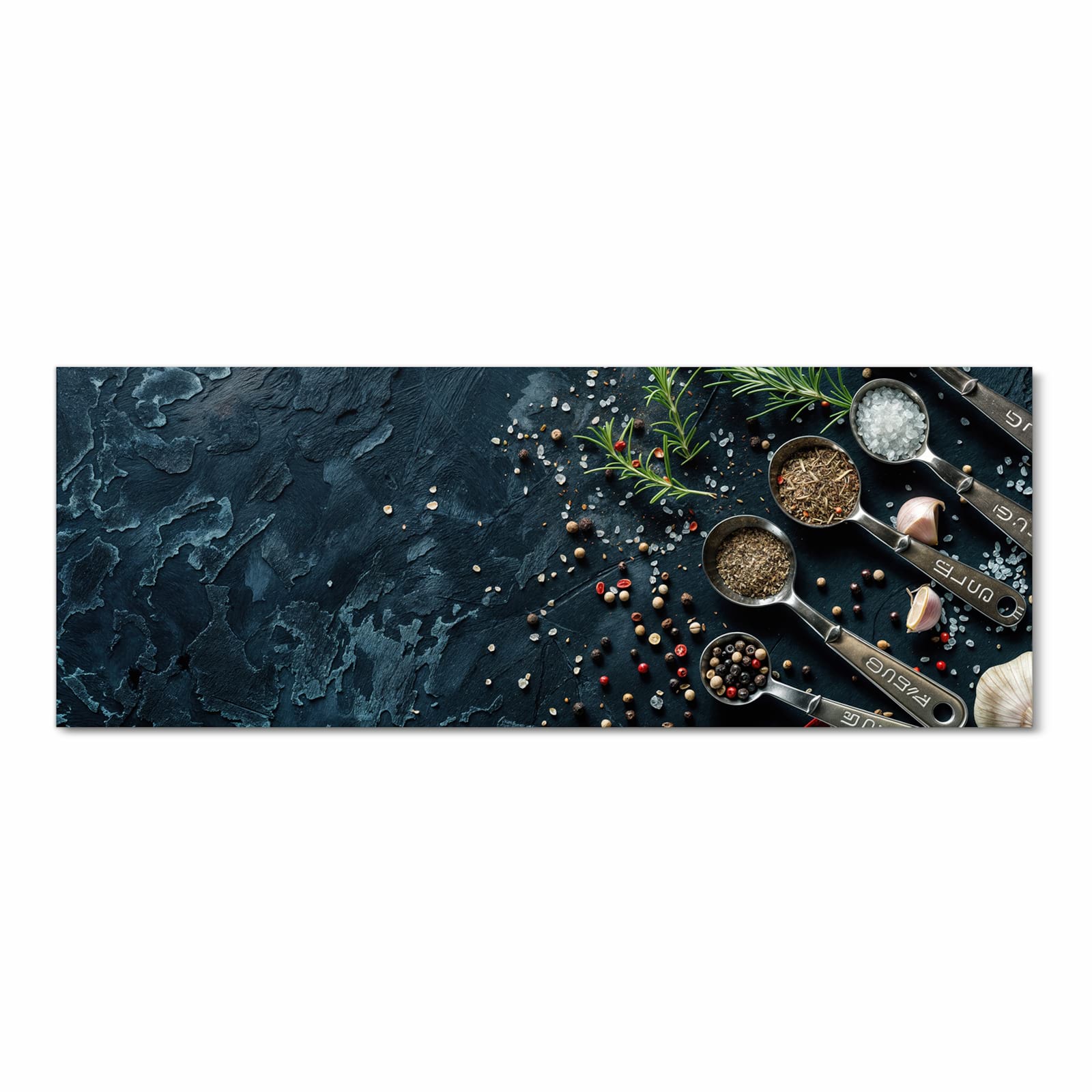 Abwaschbarer Küchenläufer mit Kräutersammlung-Motiv Front - Frontansicht, Trittkomfort