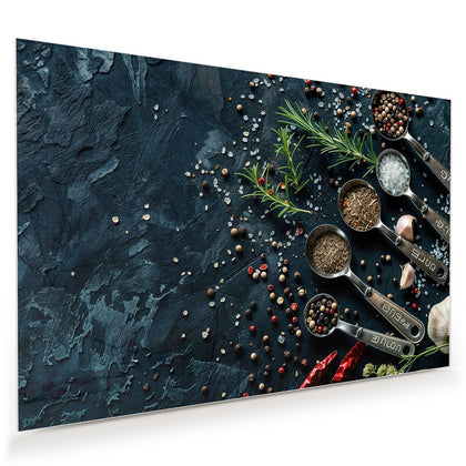 Wandbild mit dem Motiv Gewürze in Messlöffeln