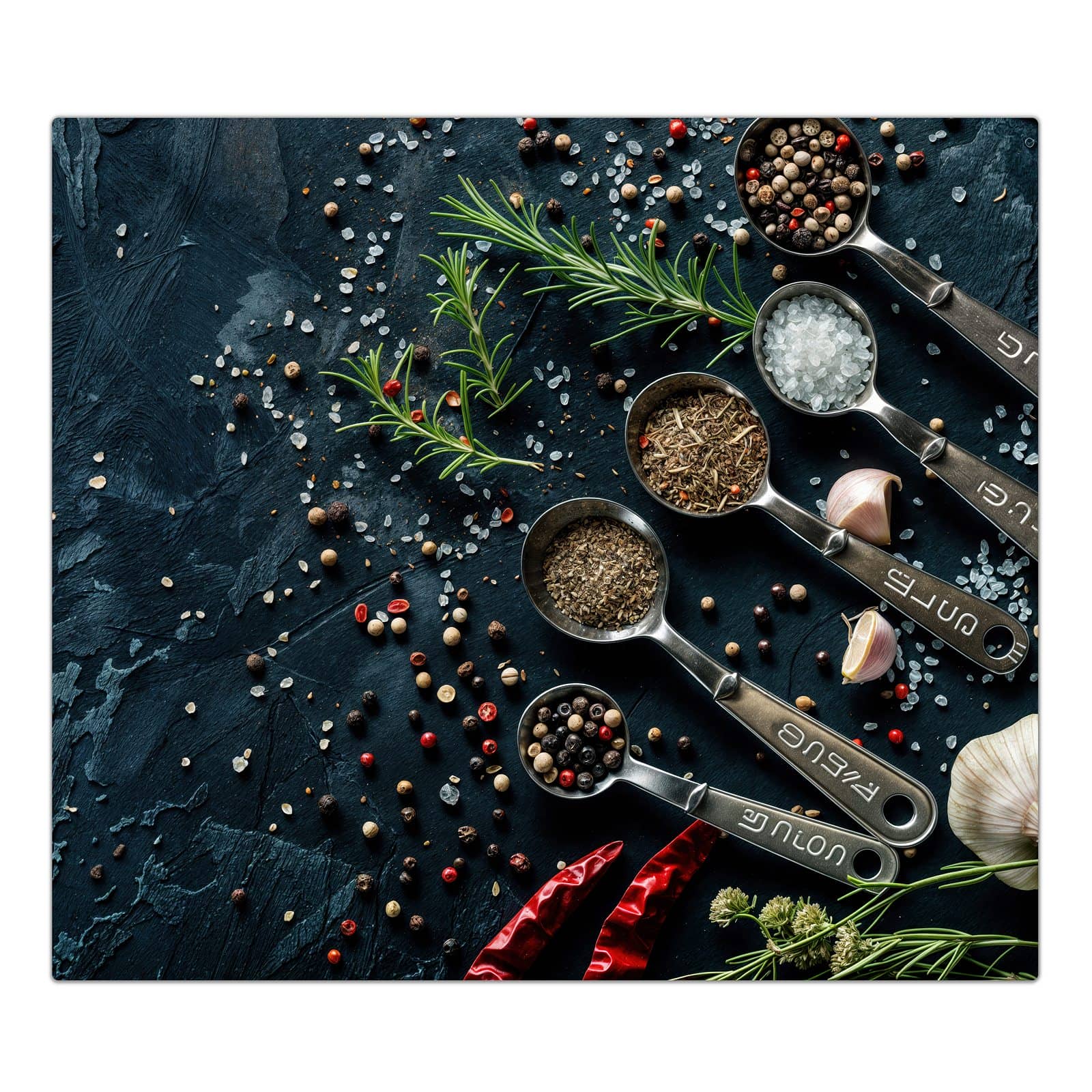 1-teilige Abdeckung für Herdplatte mit Kräutersammlung-Motiv in der Frontansicht #grösse_1-Teilig (60x52cm)