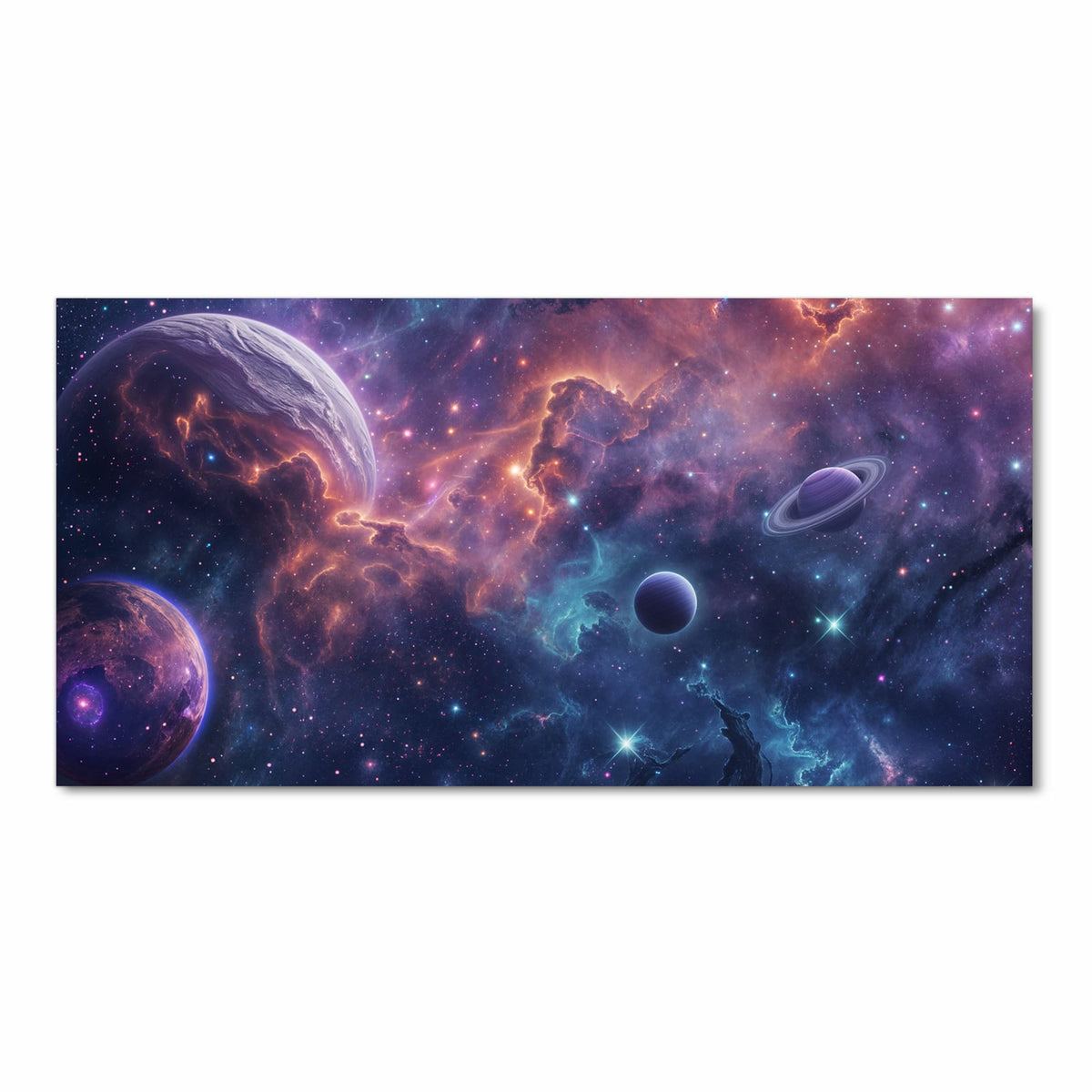 Rutschfester Küchenteppich mit Motiv Kosmisches Universum in Frontansicht, abwaschbar