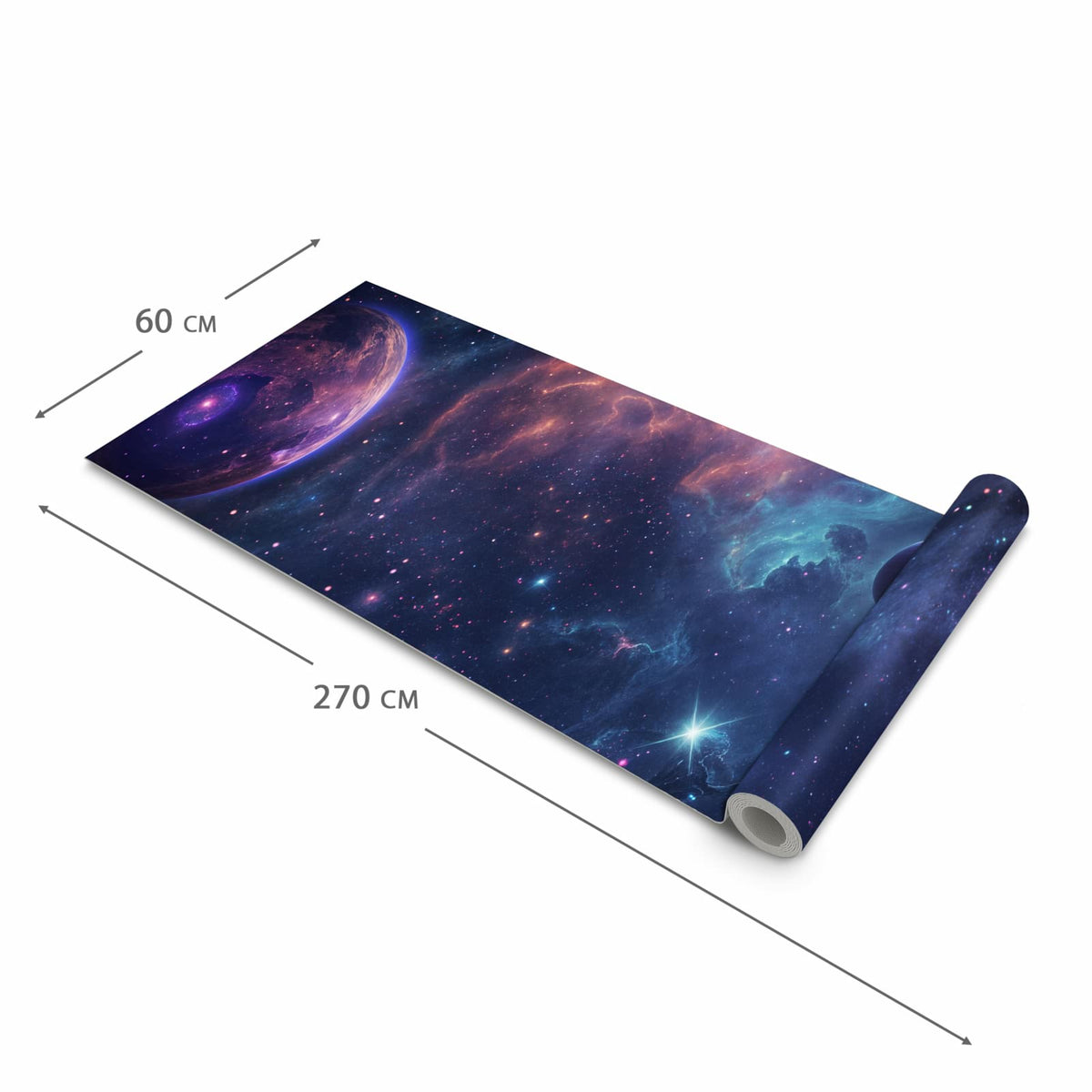 Wasserabweisender Läufer für die Küche mit Motiv Kosmisches Universum in der Grösse 60x180 cm